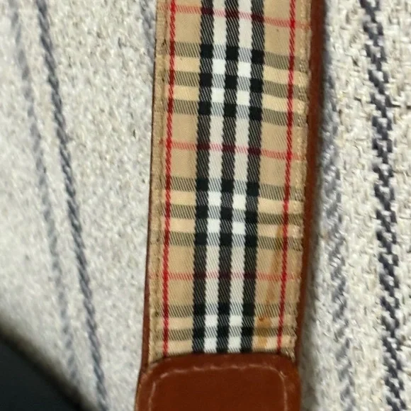 Burberry Blue and Brown Plaid Emblem Bag